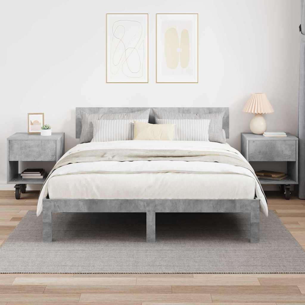 Bedside Table 2 pcs Concrete Grey 40.5 x 40 x 48 cm