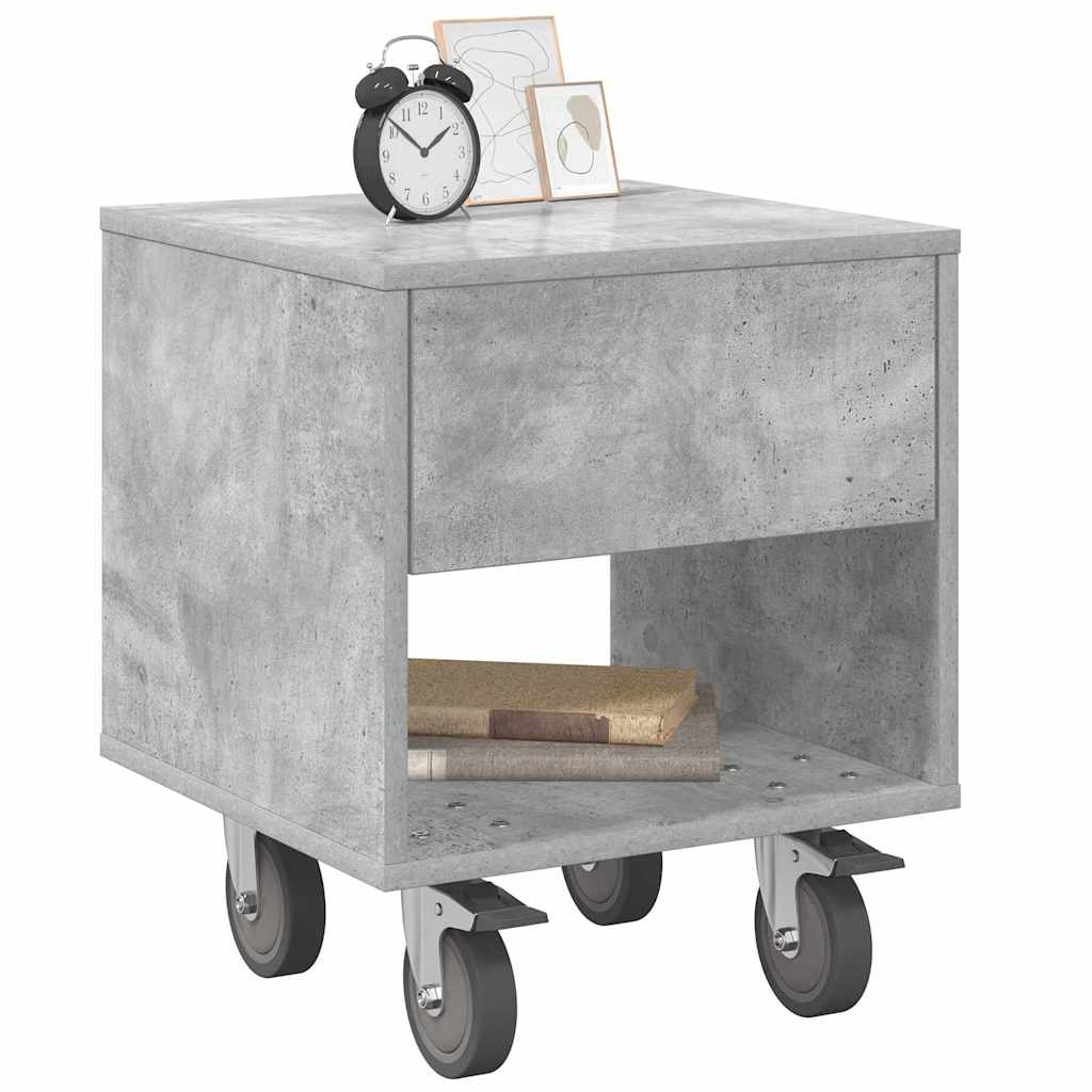 Bedside Table 2 pcs Concrete Grey 40.5 x 40 x 48 cm