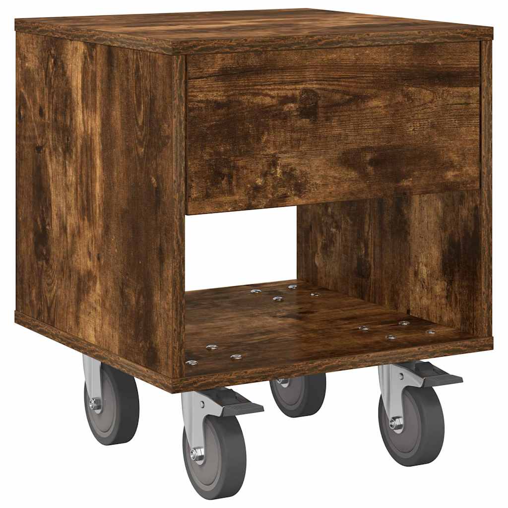 Bedside Table Smoked Oak 40.5 x 40 x 48 cm Engineered Wood