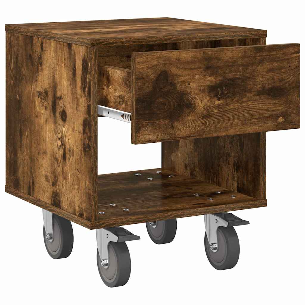 Bedside Table Smoked Oak 40.5 x 40 x 48 cm Engineered Wood