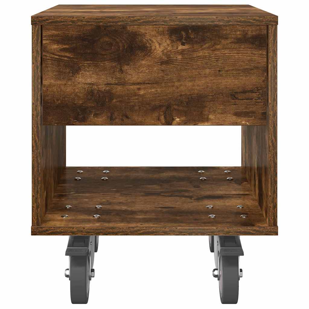 Bedside Table Smoked Oak 40.5 x 40 x 48 cm Engineered Wood