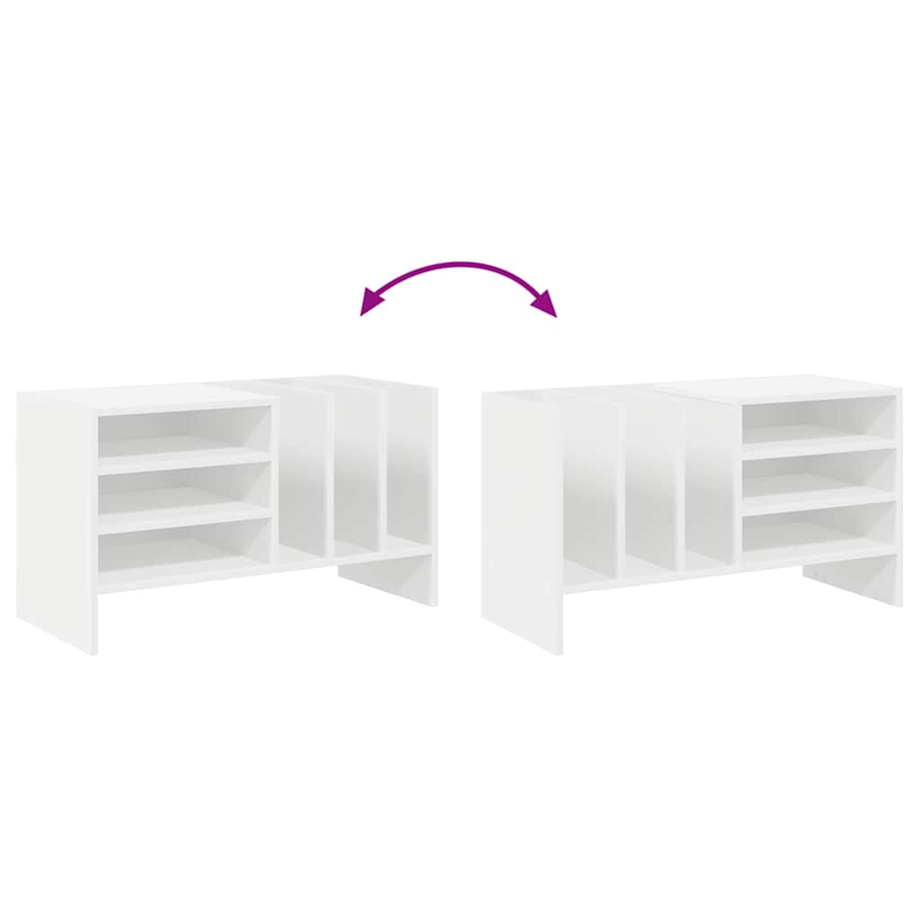 Record Cabinet White 78.5 x 35 x 45 cm Engineered Wood