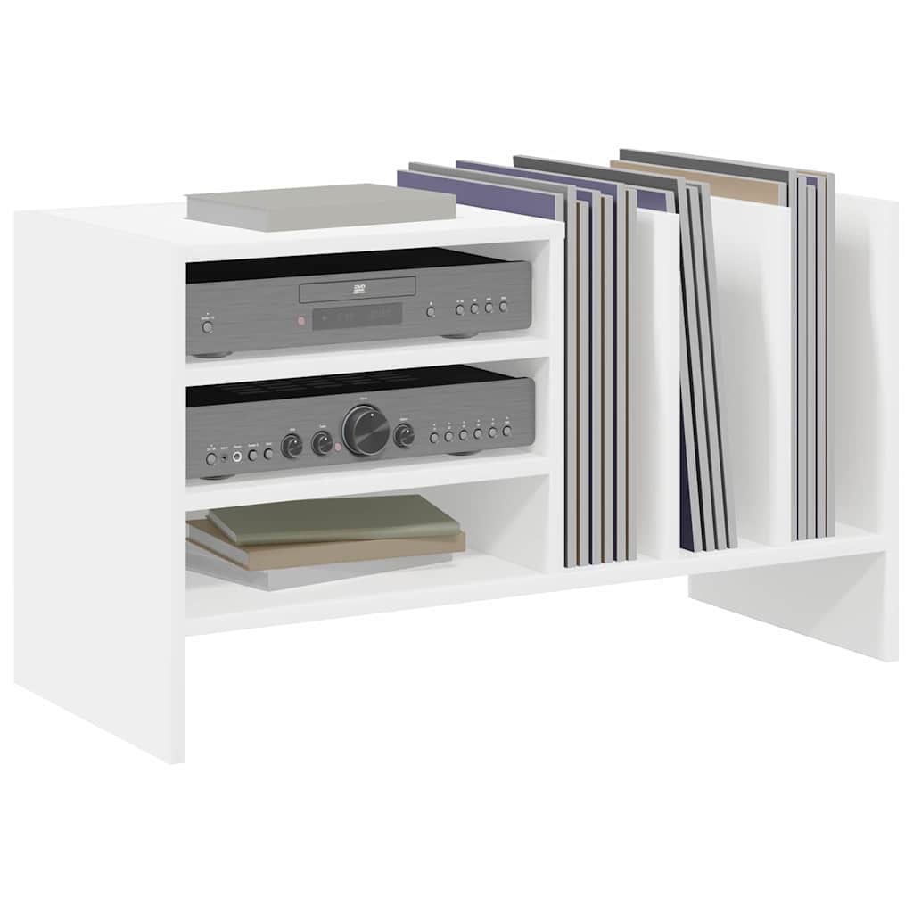 Record Cabinet White 78.5 x 35 x 45 cm Engineered Wood