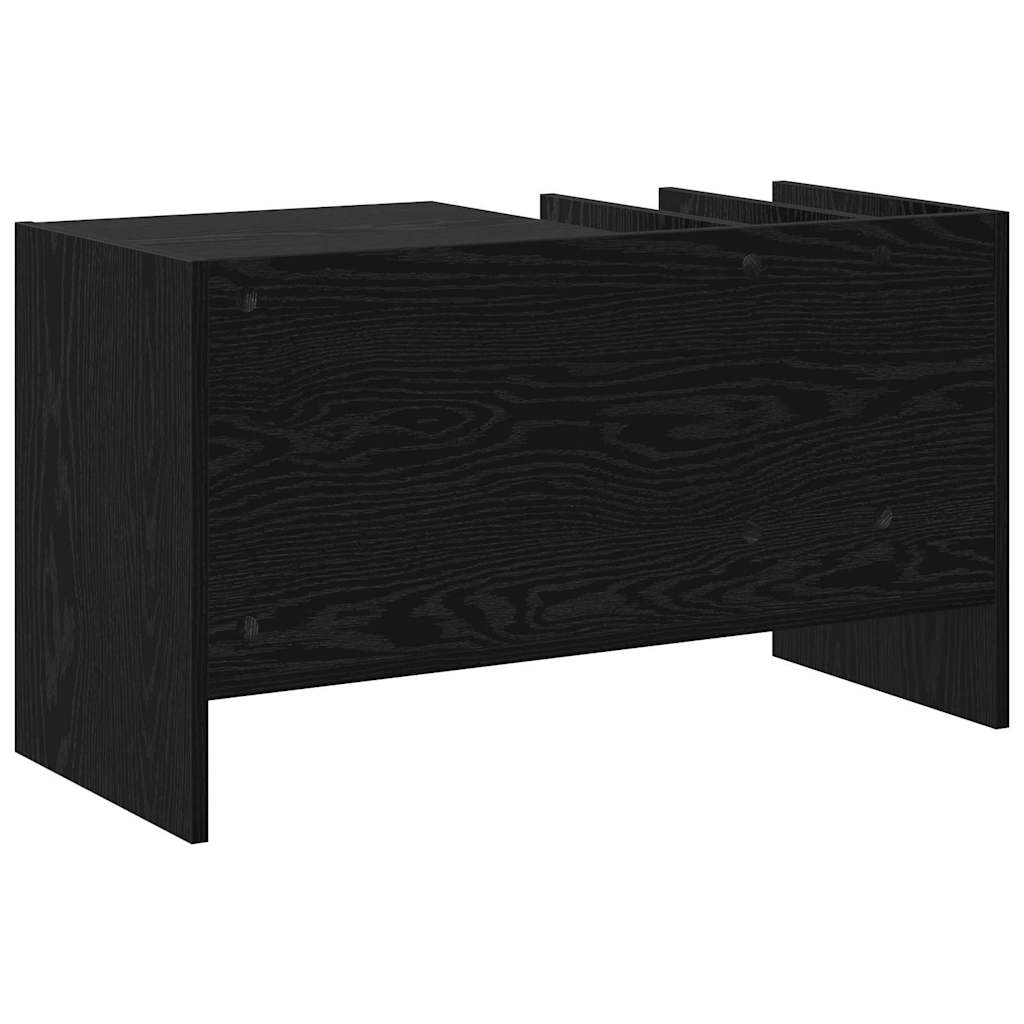 Record Cabinet Black Oak 78.5 x 35 x 45 cm Engineered Wood