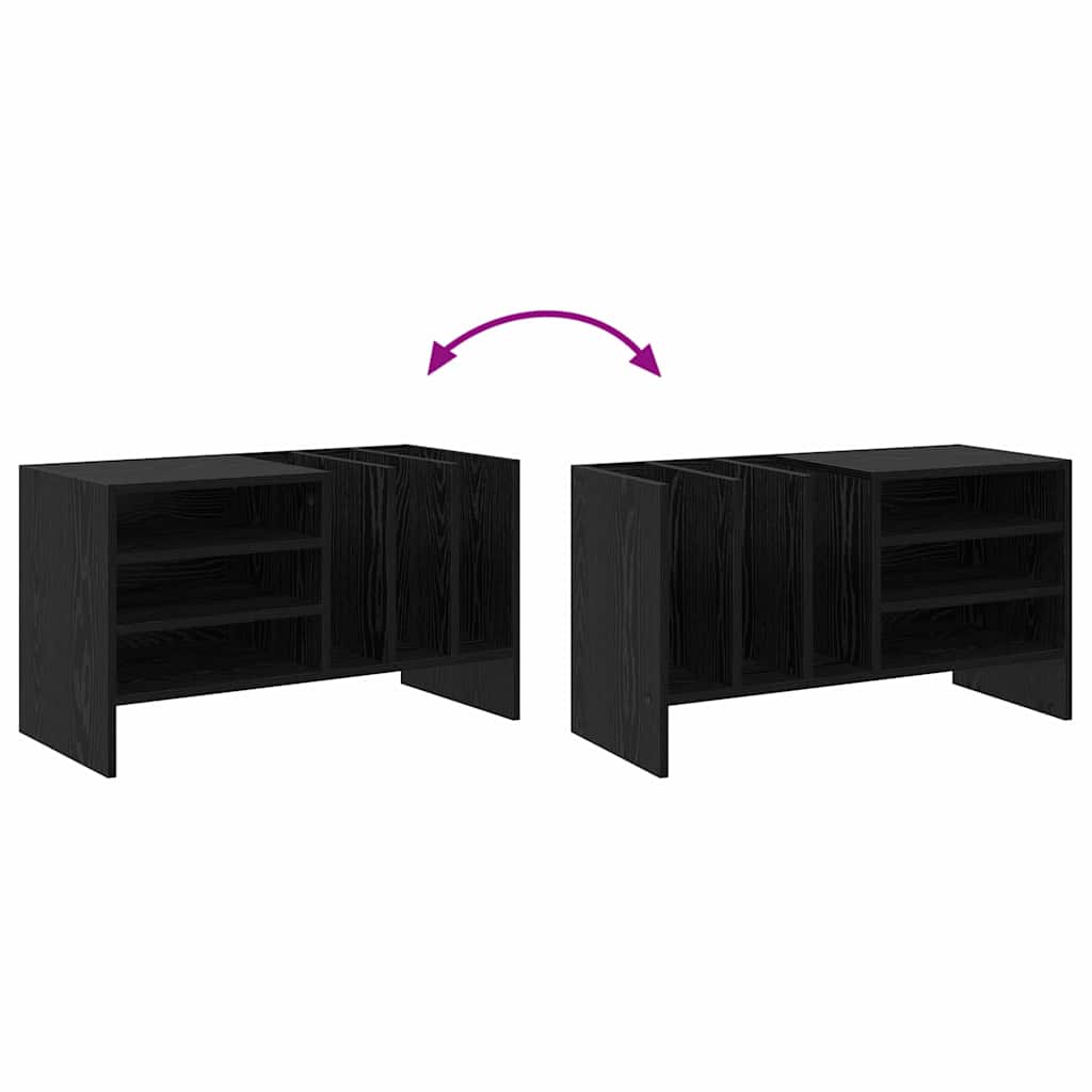 Record Cabinet Black Oak 78.5 x 35 x 45 cm Engineered Wood