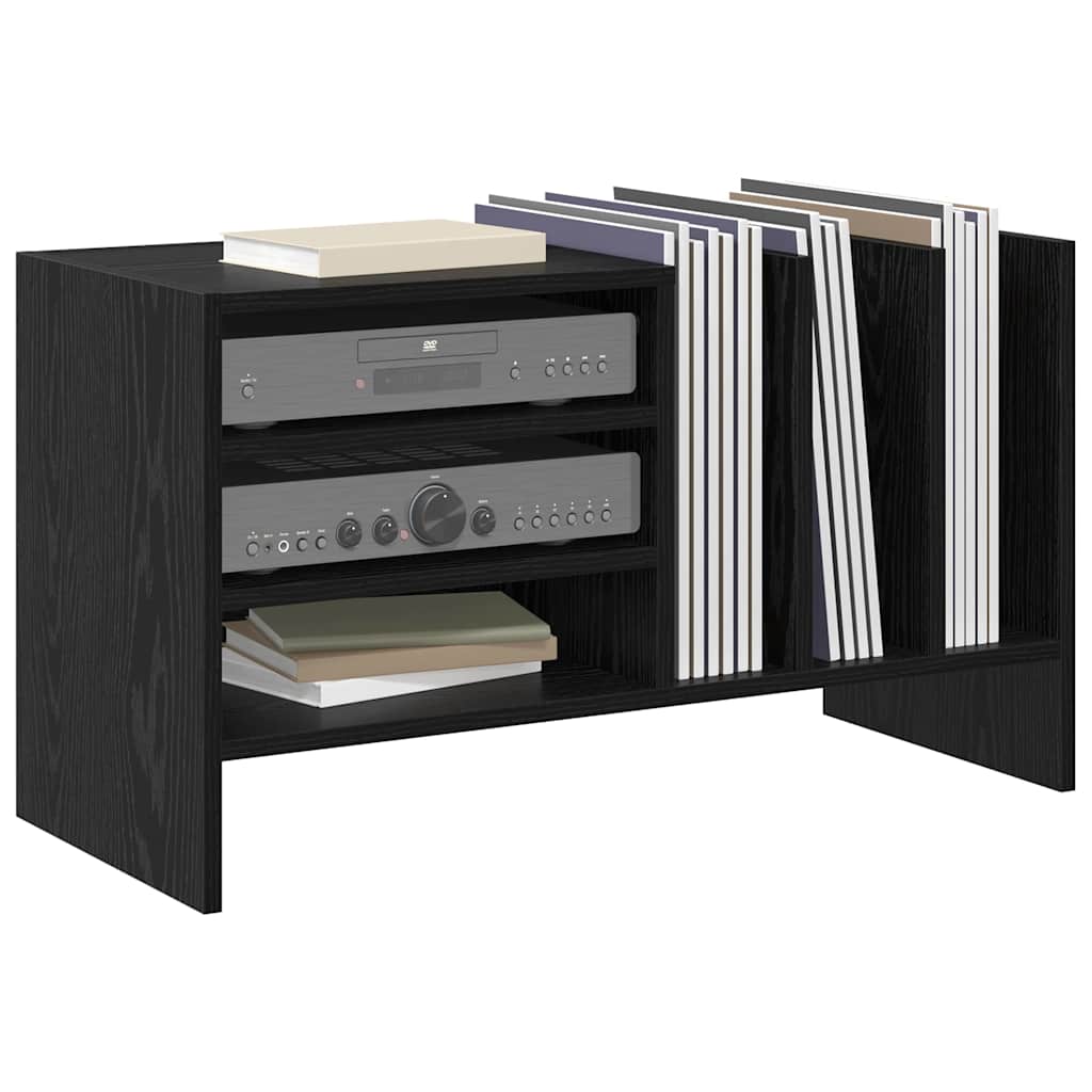 Record Cabinet Black Oak 78.5 x 35 x 45 cm Engineered Wood