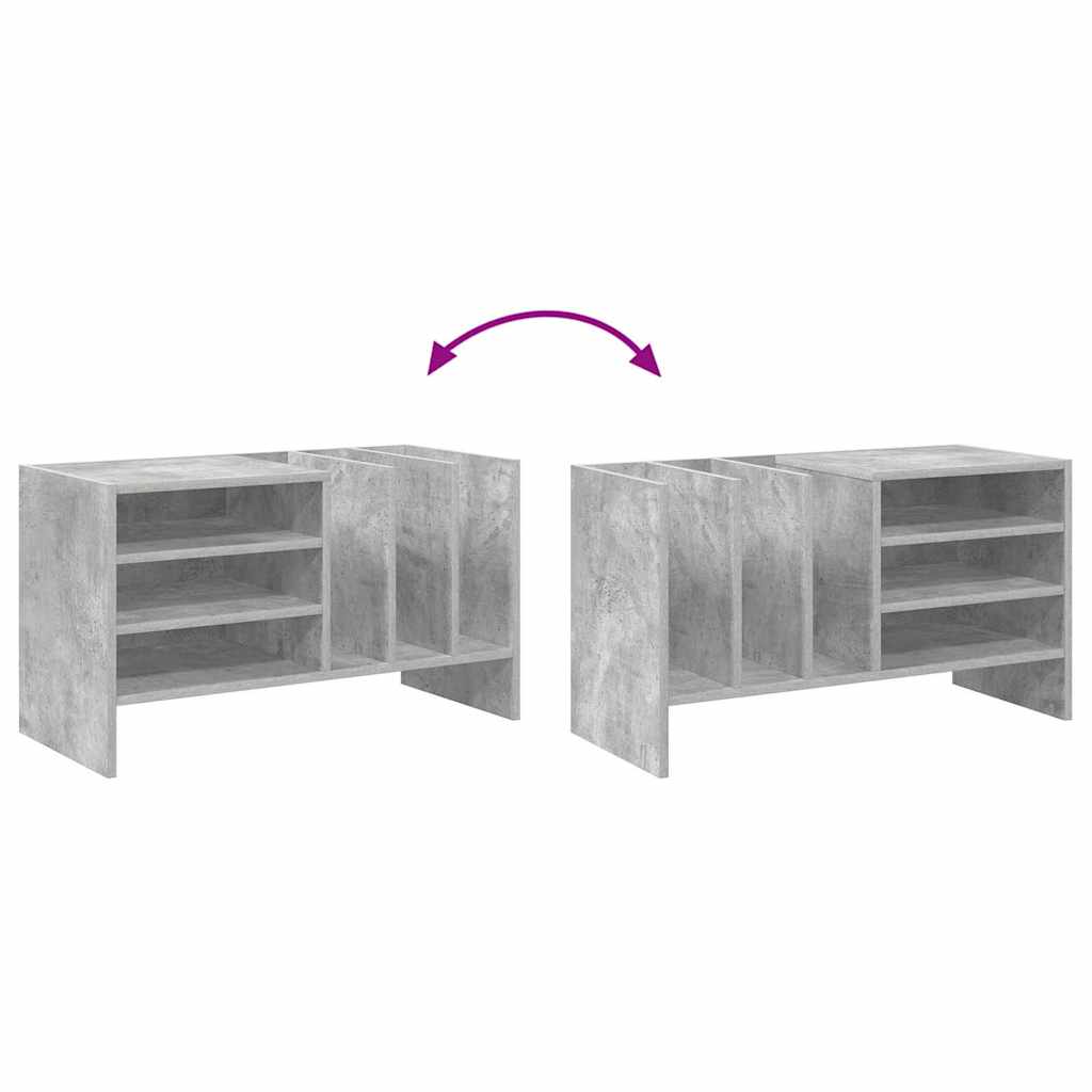 Record Cabinet Concrete Grey 78.5 x 35 x 45 cm Engineered Wood
