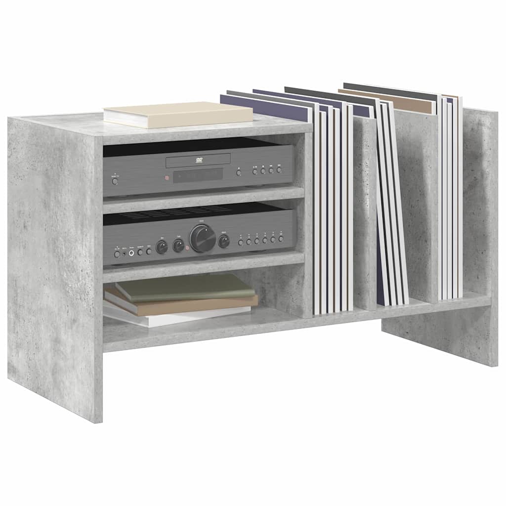 Record Cabinet Concrete Grey 78.5 x 35 x 45 cm Engineered Wood
