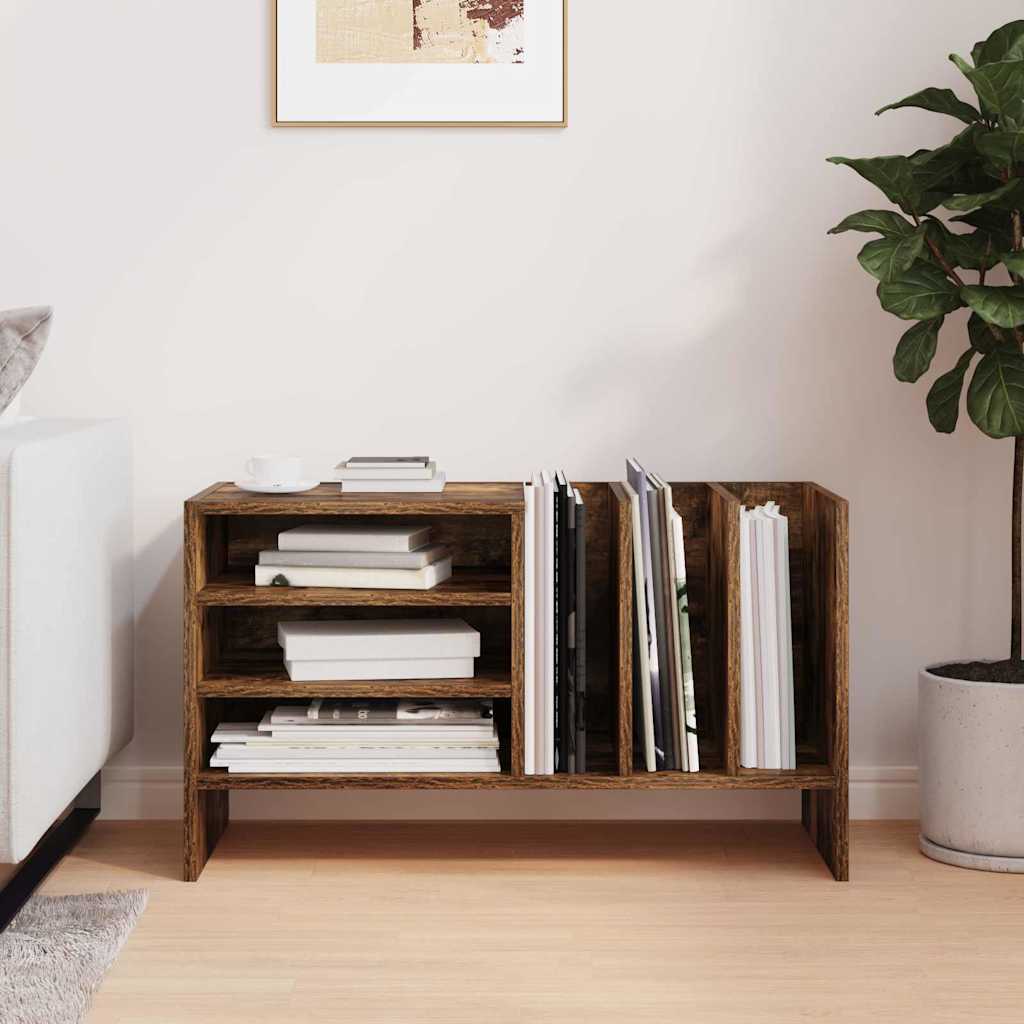 Record Cabinet Smoked Oak 78.5 x 35 x 45 cm Engineered Wood