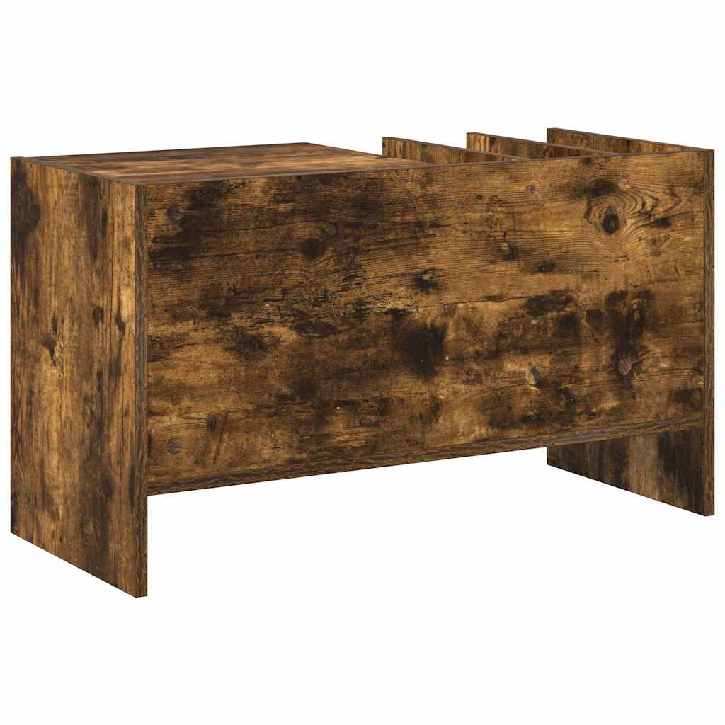 Record Cabinet Smoked Oak 78.5 x 35 x 45 cm Engineered Wood