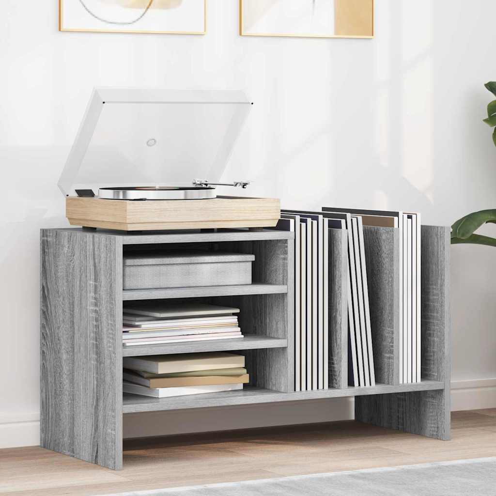 Record Cabinet Grey Sonoma 78.5 x 35 x 45 cm Engineered Wood