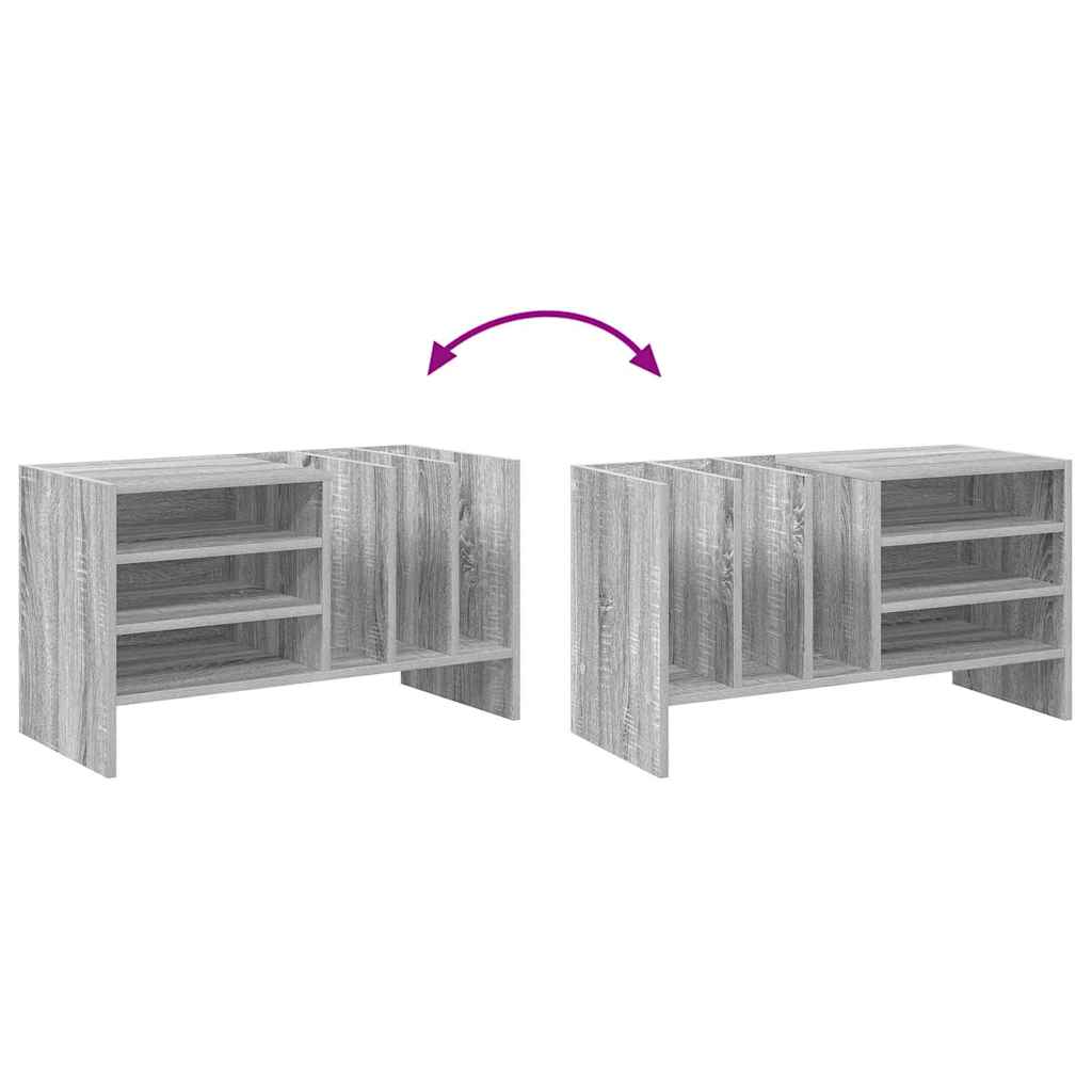 Record Cabinet Grey Sonoma 78.5 x 35 x 45 cm Engineered Wood