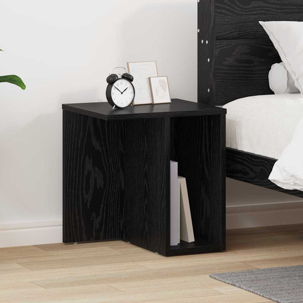 End Table Black Oak 37 x 32 x 40 cm Engineered Wood