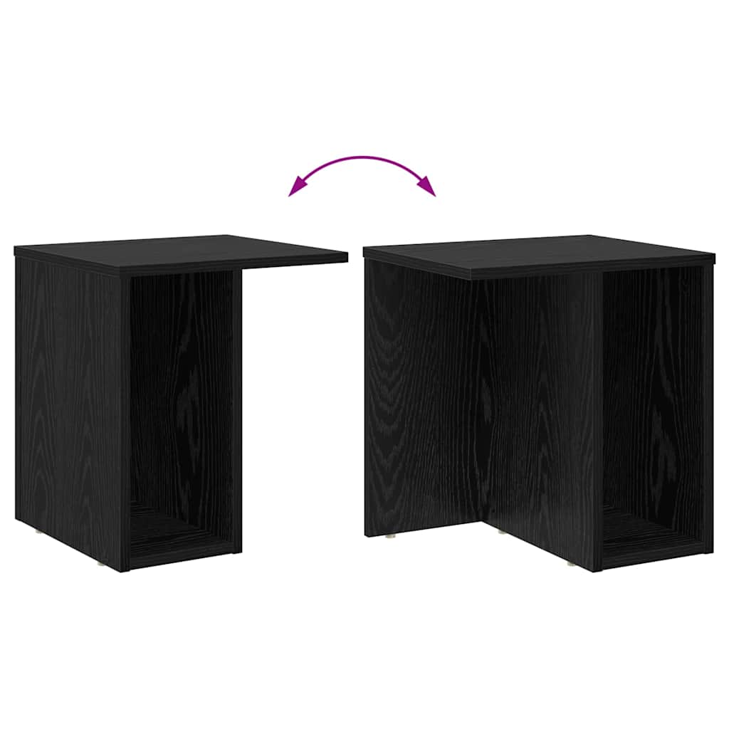 End Table Black Oak 37 x 32 x 40 cm Engineered Wood
