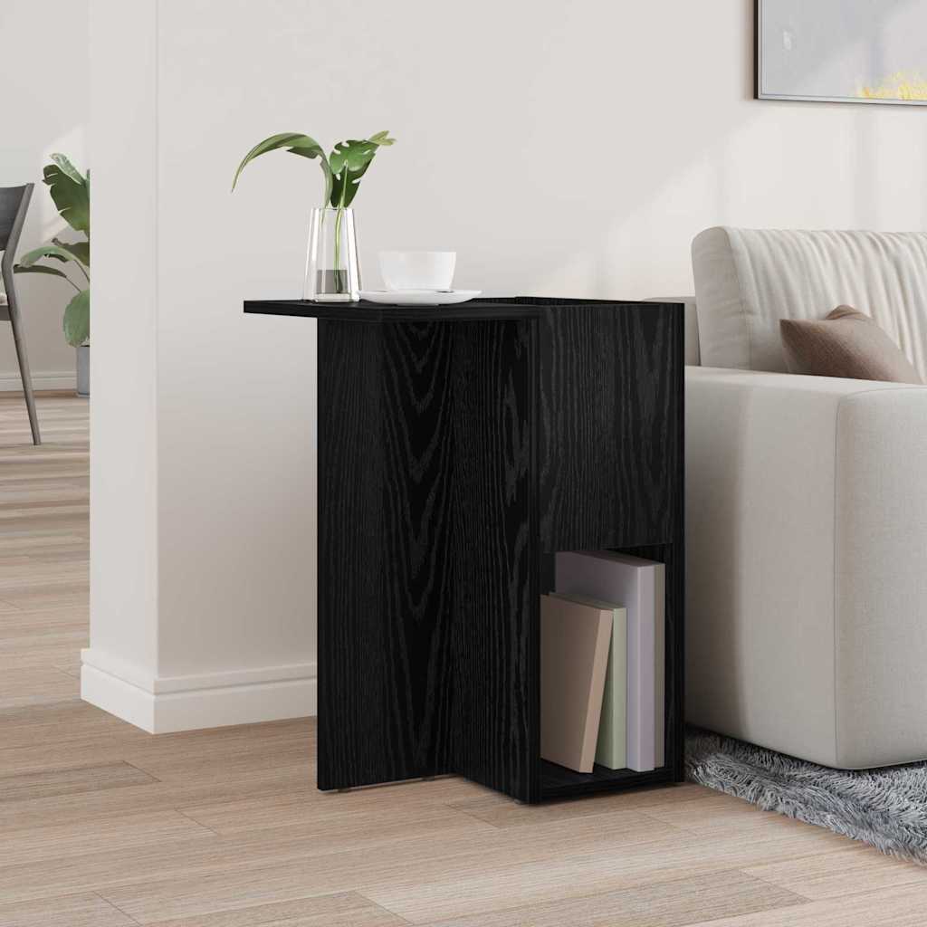 End Table Black Oak 35 x 40 x 55 cm Engineered Wood
