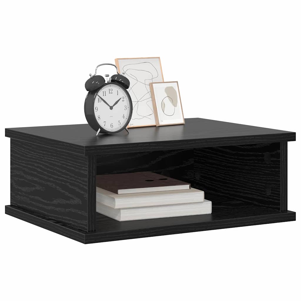 Bedside Table Black Oak 40 x 31 x 15 cm Engineered Wood