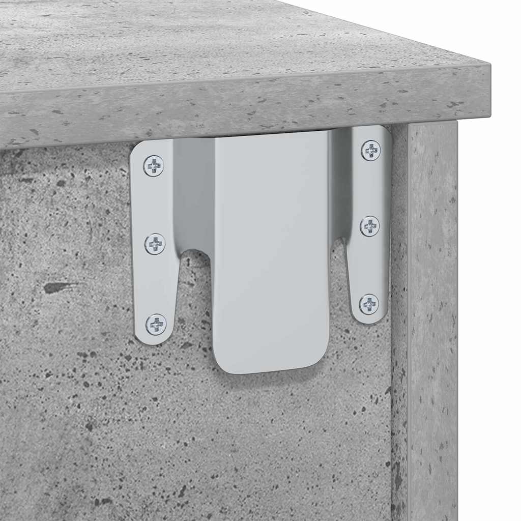 Bedside Table 2 pcs Concrete Grey 40 x 31 x 15 cm