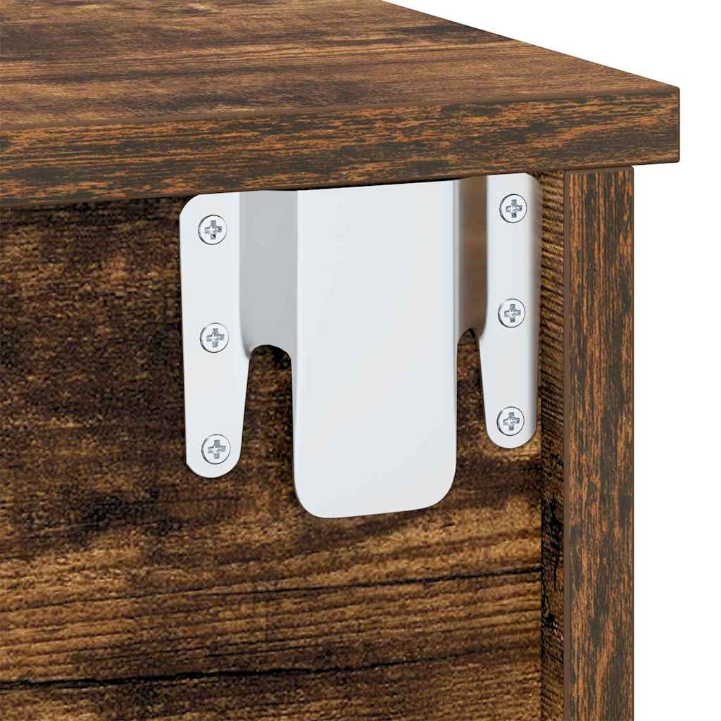 Bedside Table Smoked Oak 40 x 31 x 15 cm Engineered Wood