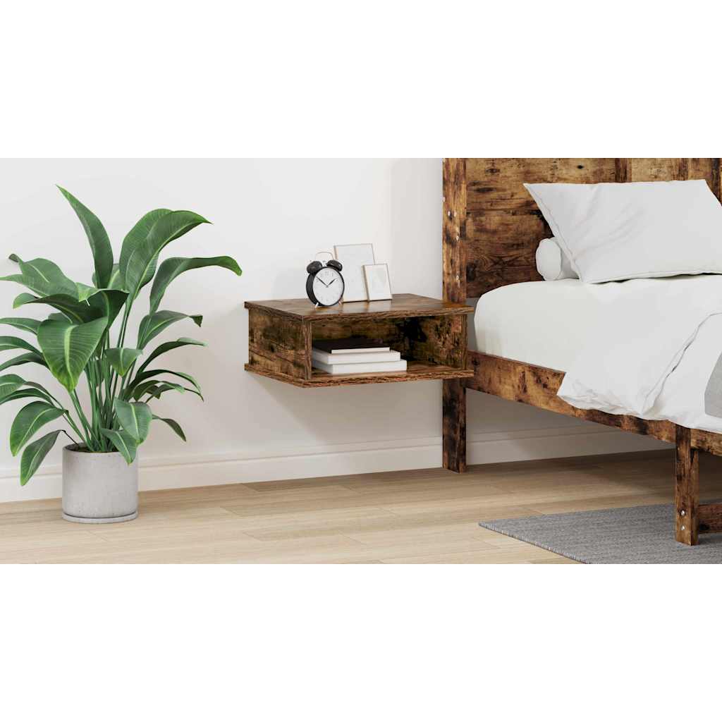 Bedside Table Smoked Oak 40 x 31 x 15 cm Engineered Wood