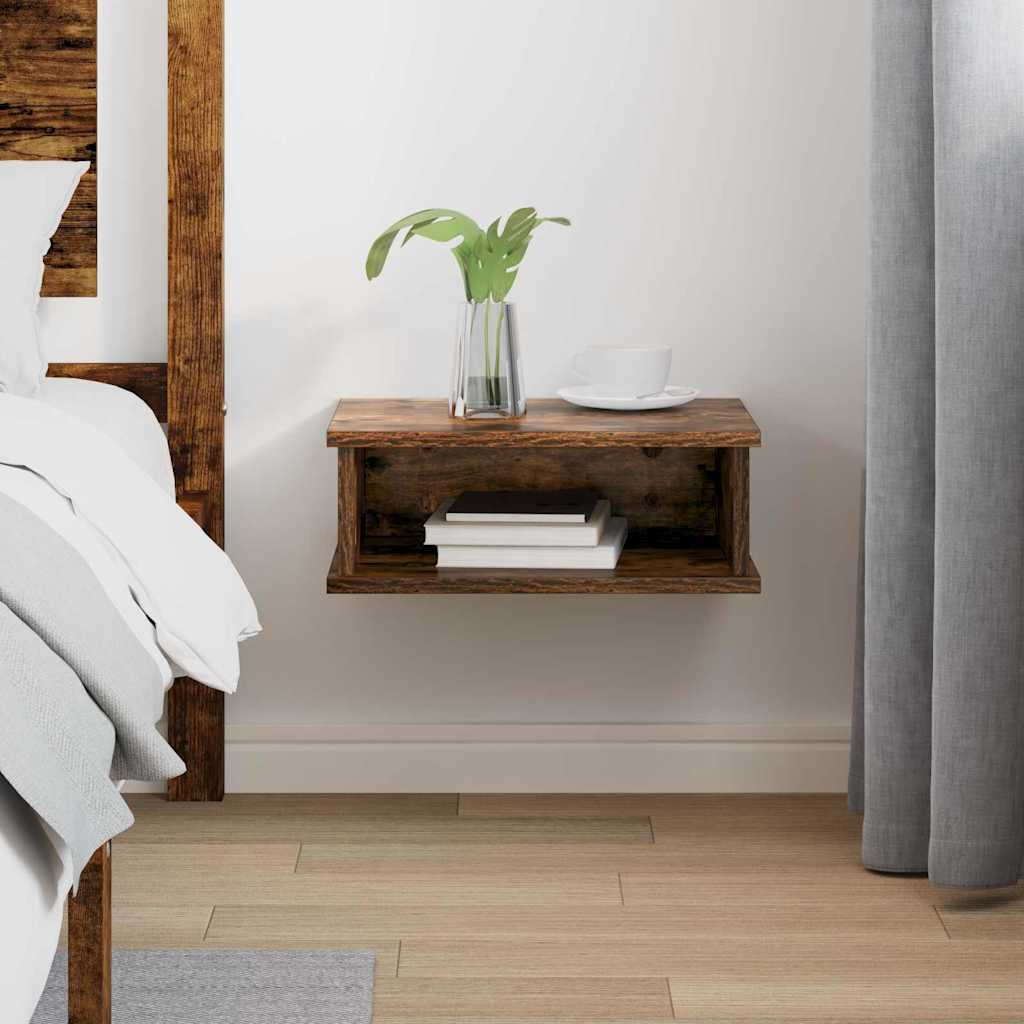 Bedside Table Smoked Oak 40 x 31 x 15 cm Engineered Wood