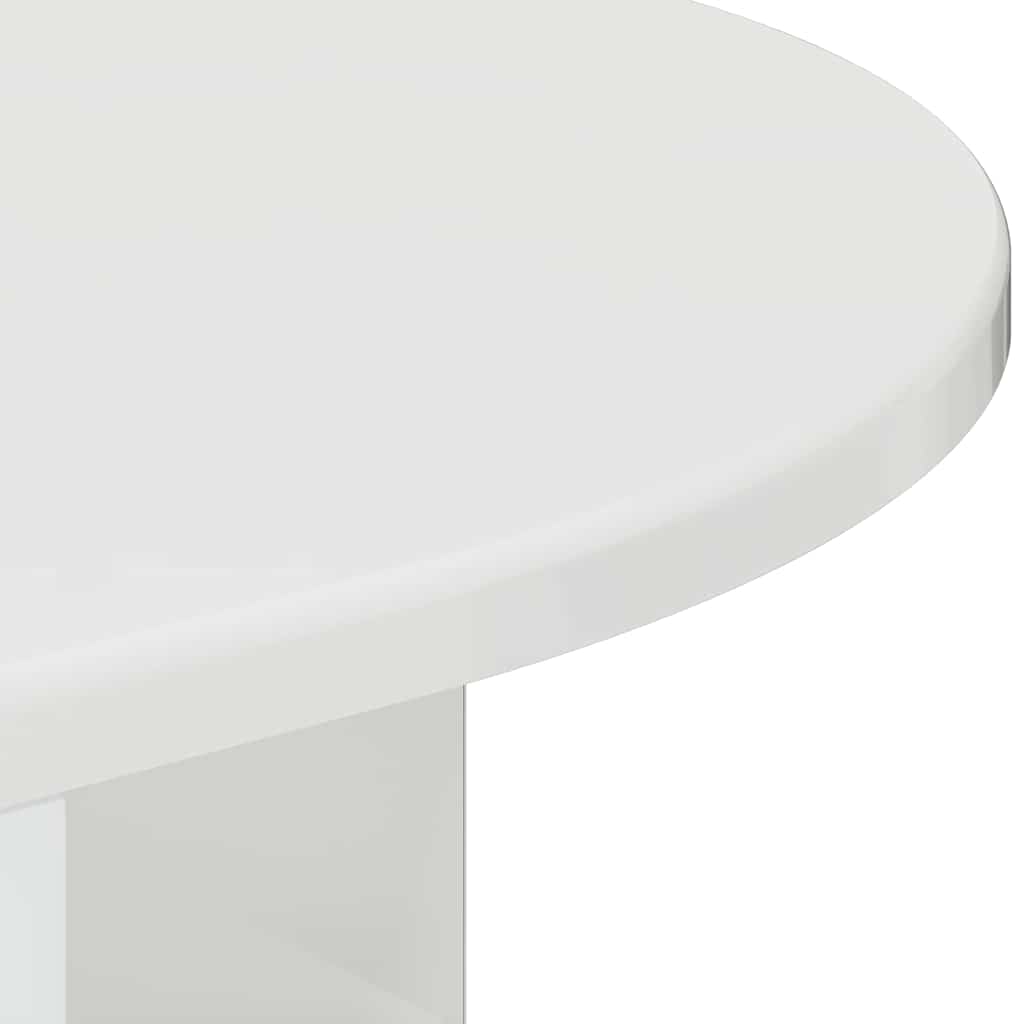 End Table High Gloss White 39.7 x 39.7 x 60 cm Engineered Wood