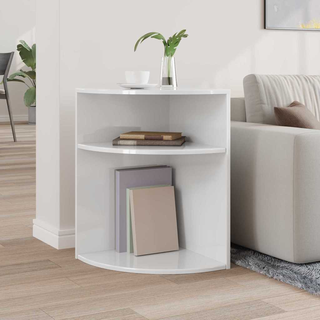 End Table High Gloss White 39.7 x 39.7 x 60 cm Engineered Wood