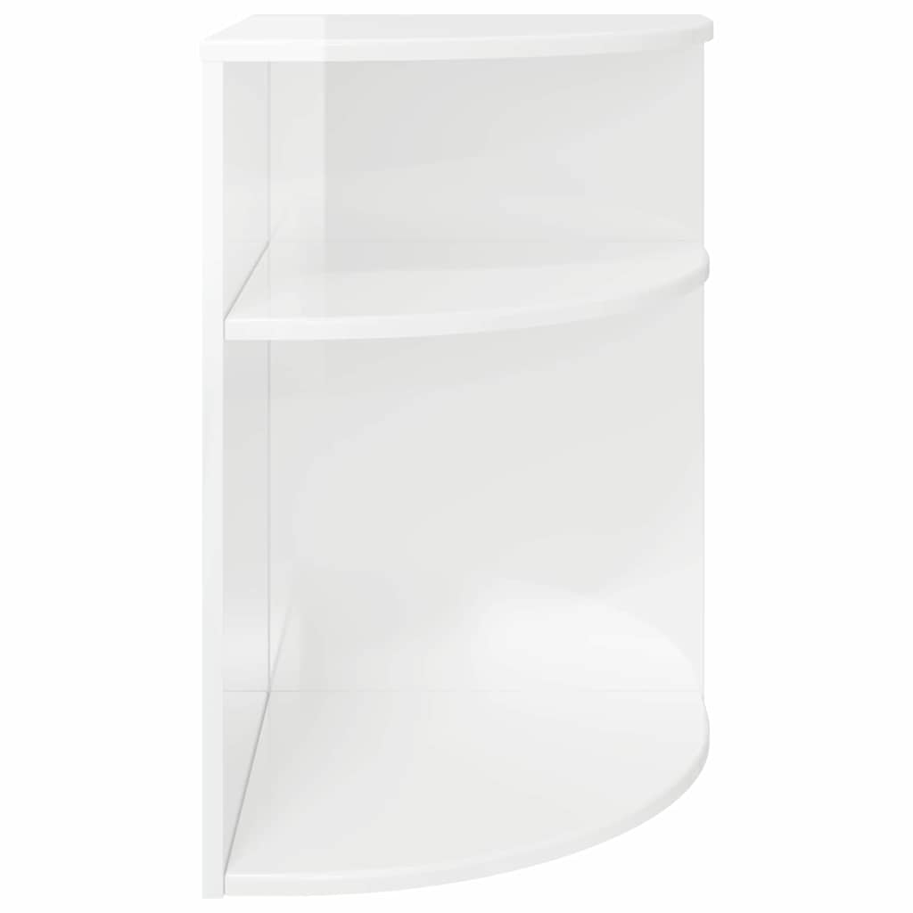 End Table High Gloss White 39.7 x 39.7 x 60 cm Engineered Wood