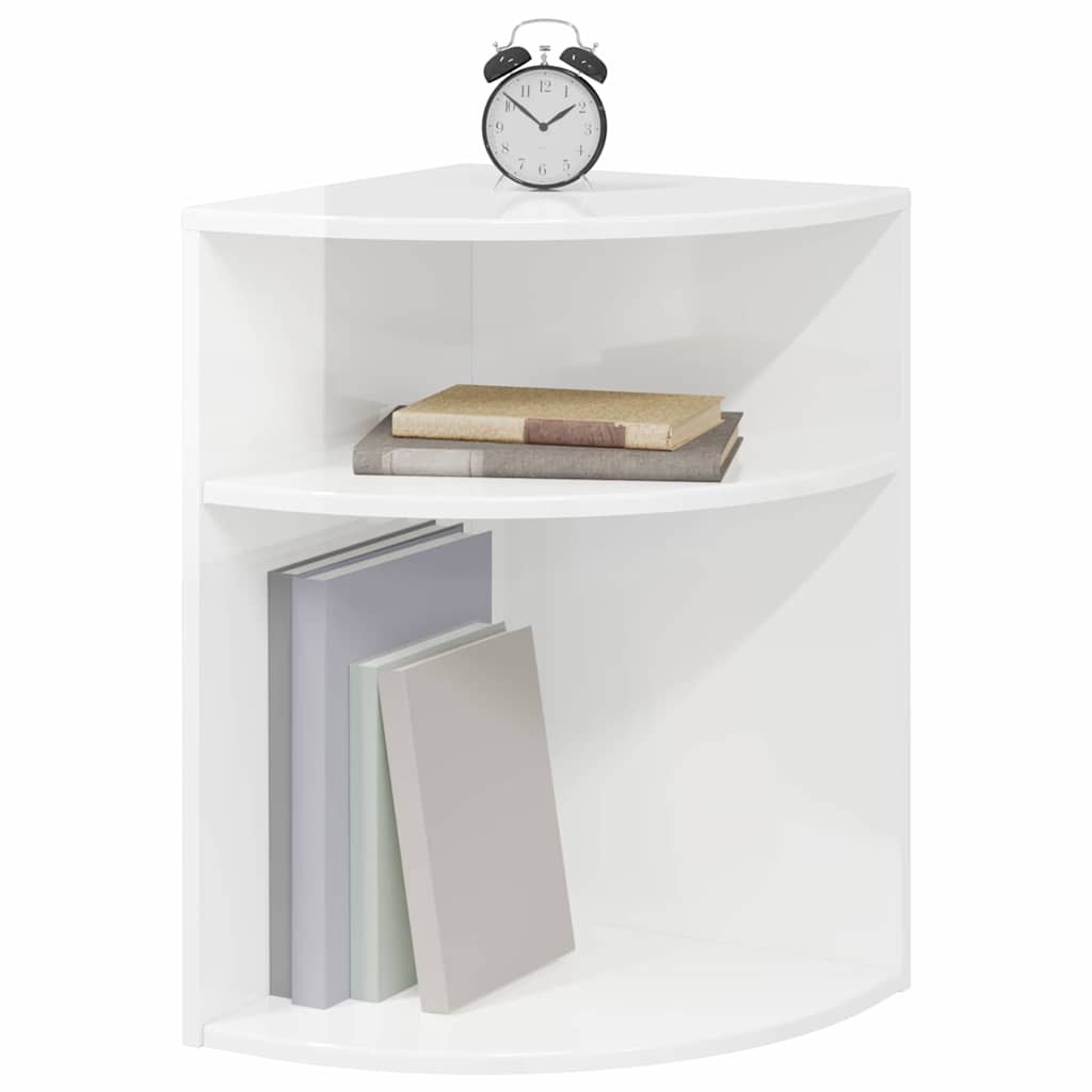 End Table High Gloss White 39.7 x 39.7 x 60 cm Engineered Wood