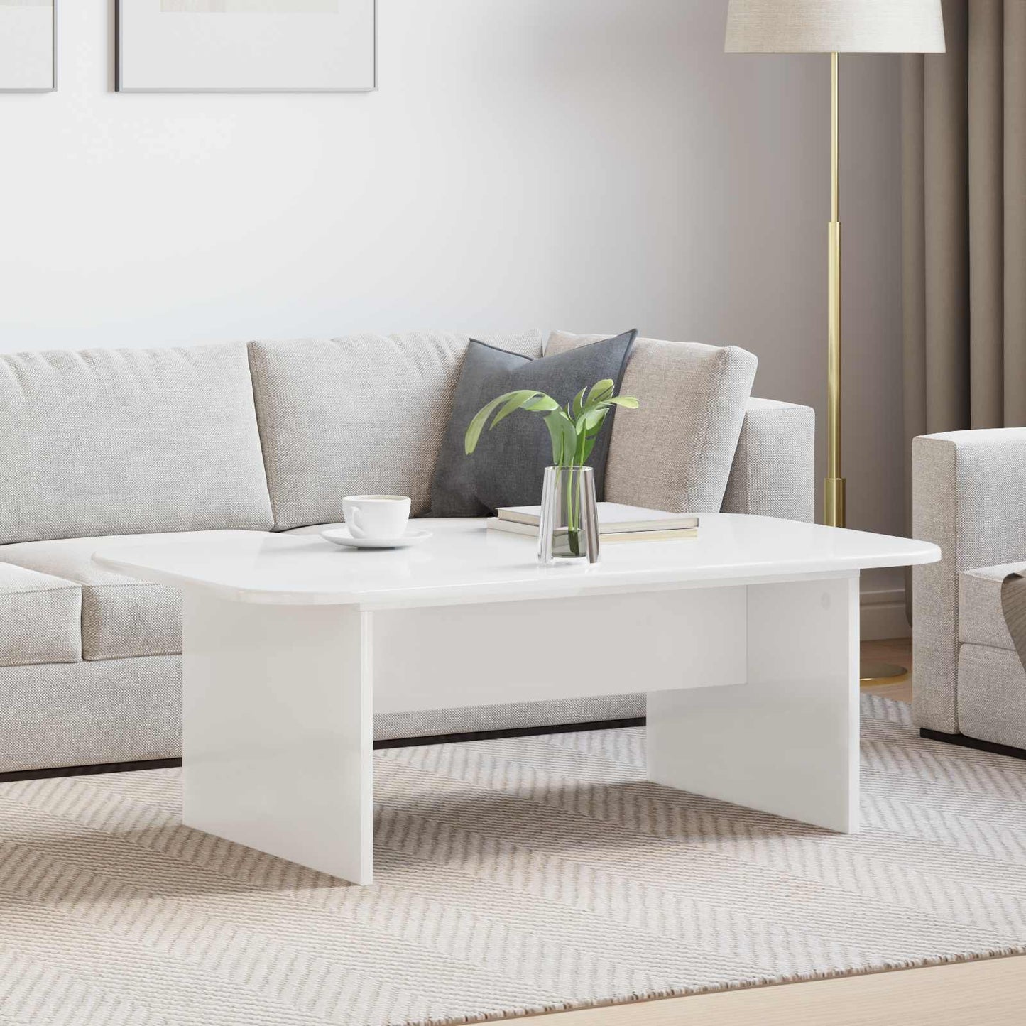 Coffee Table White 93 x 53 x 33 cm Engineered Wood