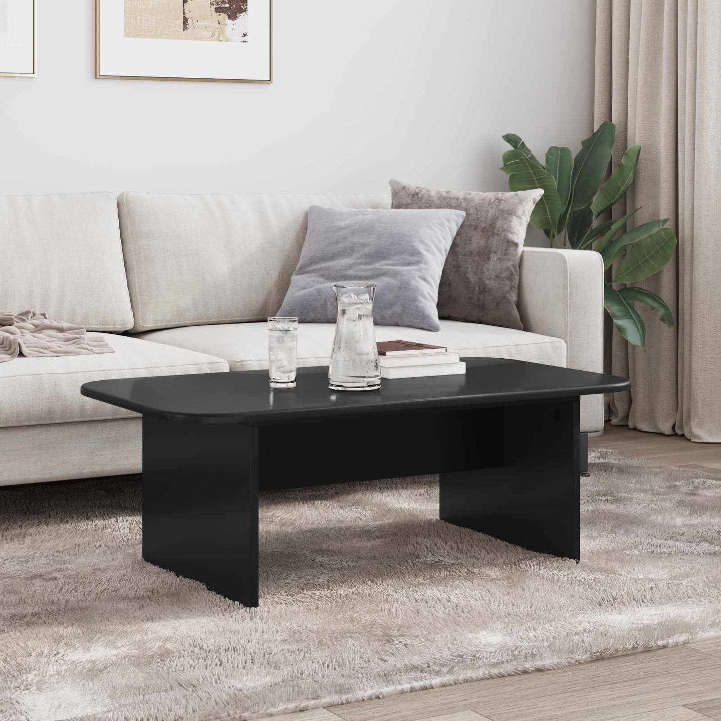 Coffee Table Black 93 x 53 x 33 cm Engineered Wood
