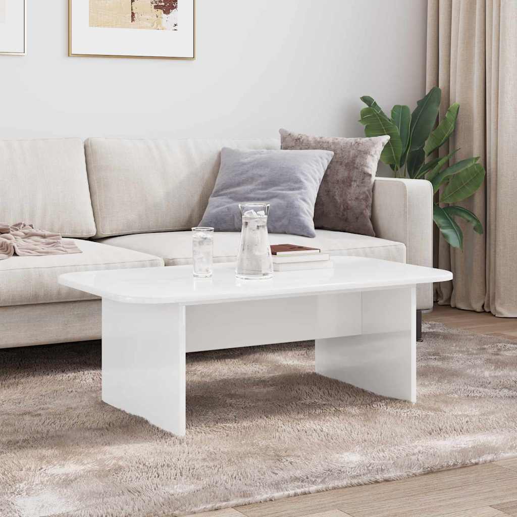 Coffee Table High Gloss White 93 x 53 x 33 cm Engineered Wood