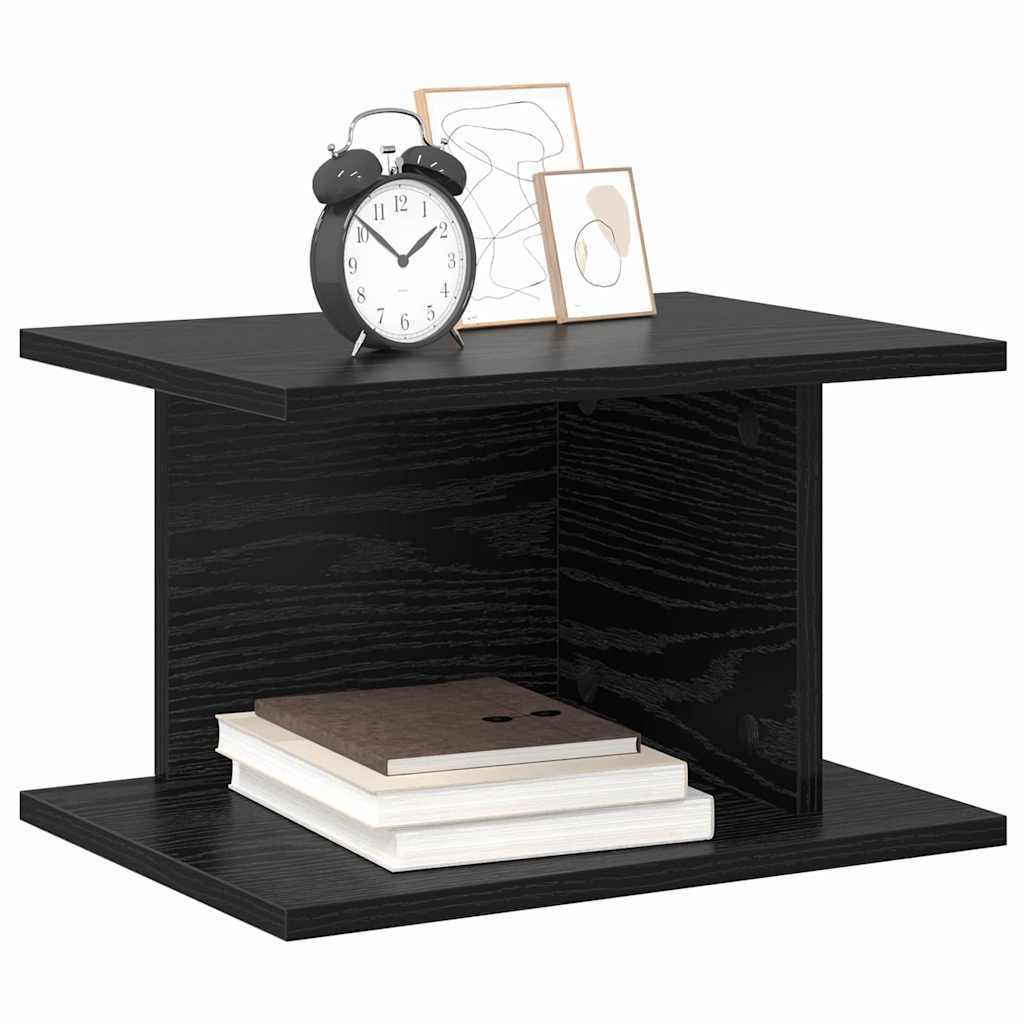 Bedside Table Black Oak 40 x 30 x 25 cm Engineered Wood