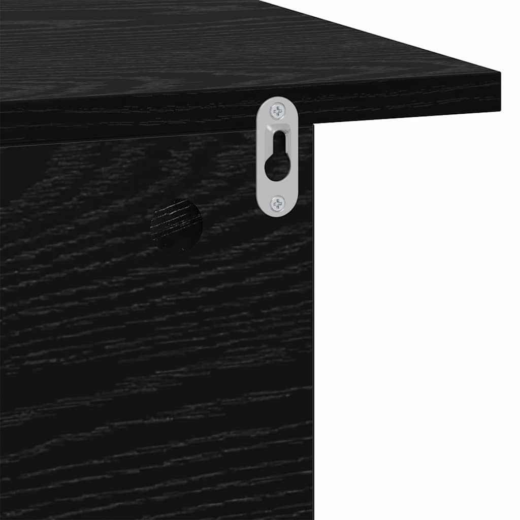 Bedside Table 2 pcs Black Oak 40 x 30 x 25 cm Engineered Wood