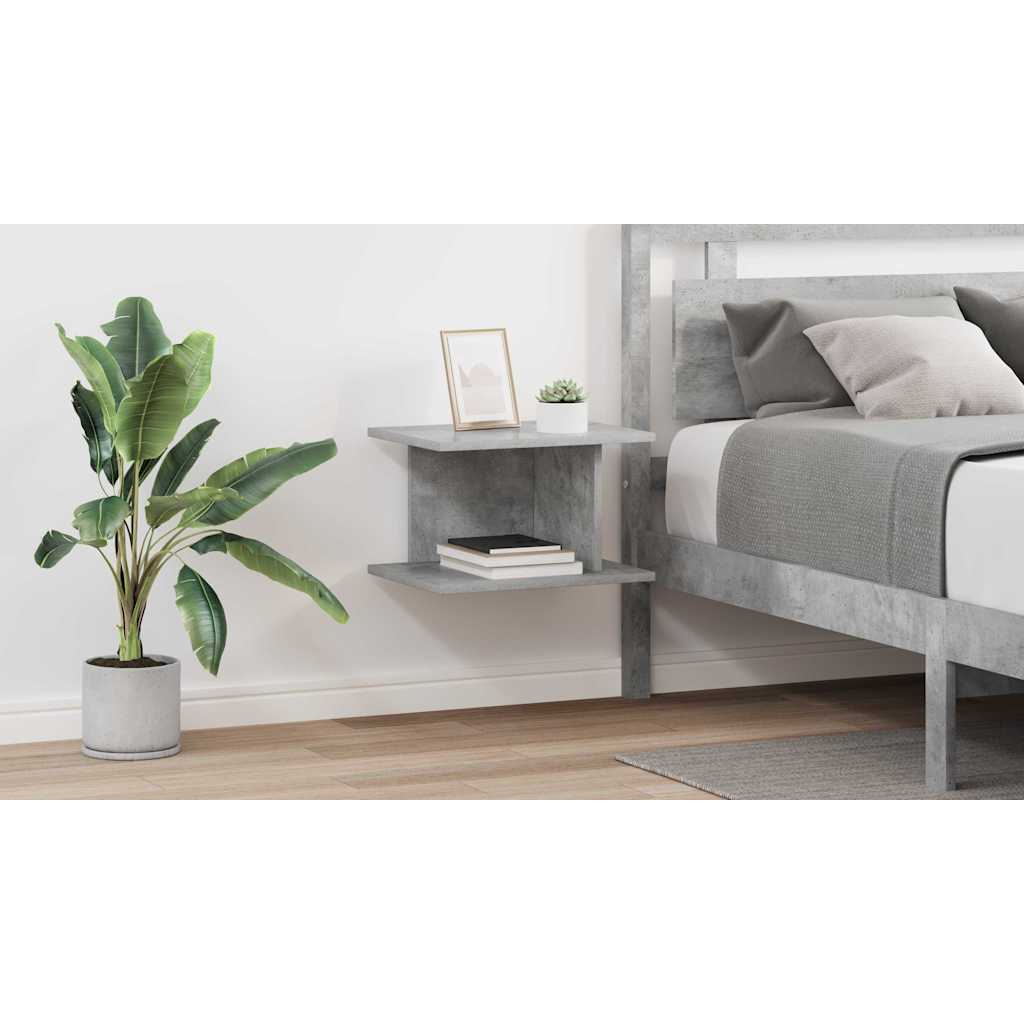 Bedside Table 2 pcs Concrete Grey 40 x 30 x 25 cm
