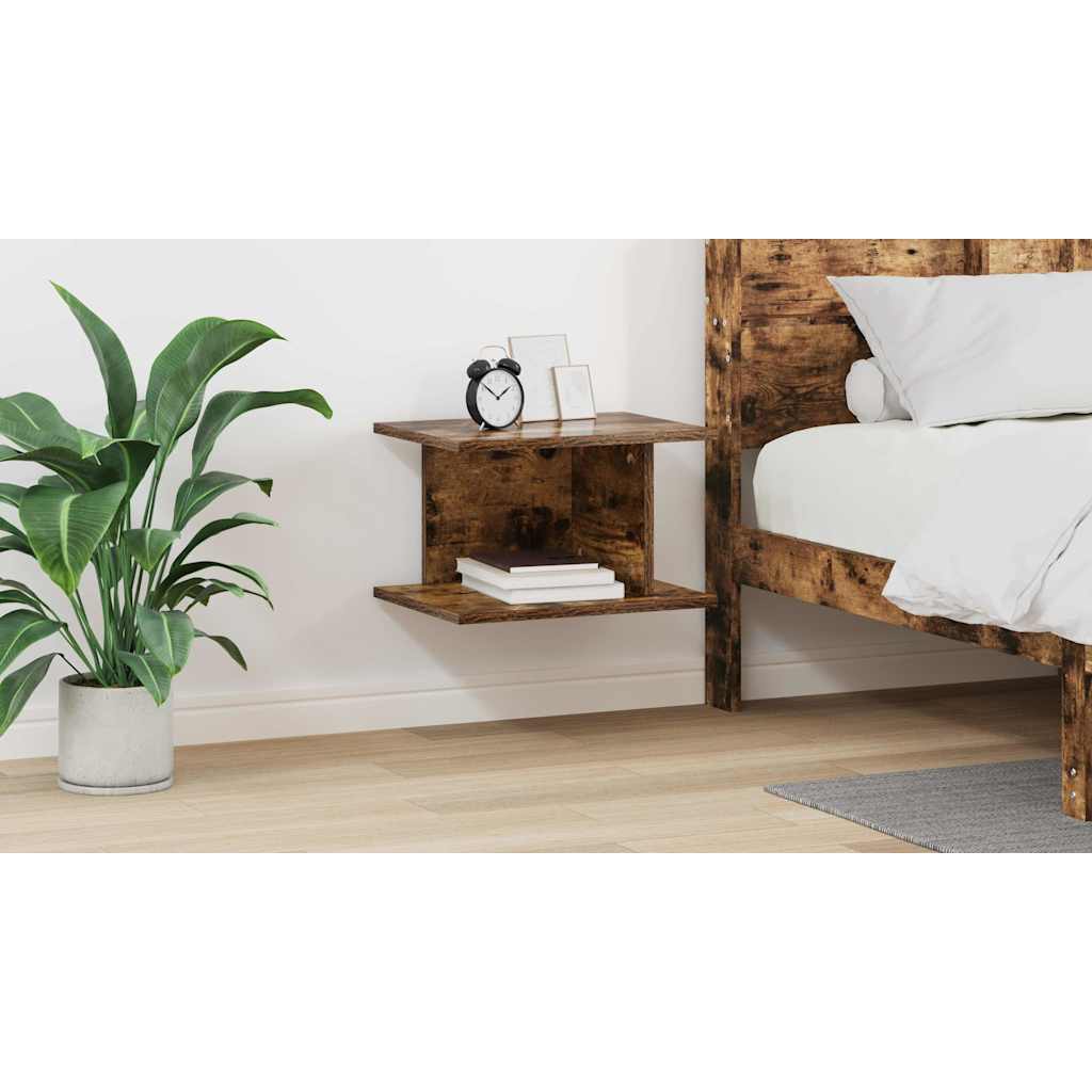 Bedside Table Smoked Oak 40 x 30 x 25 cm Engineered Wood