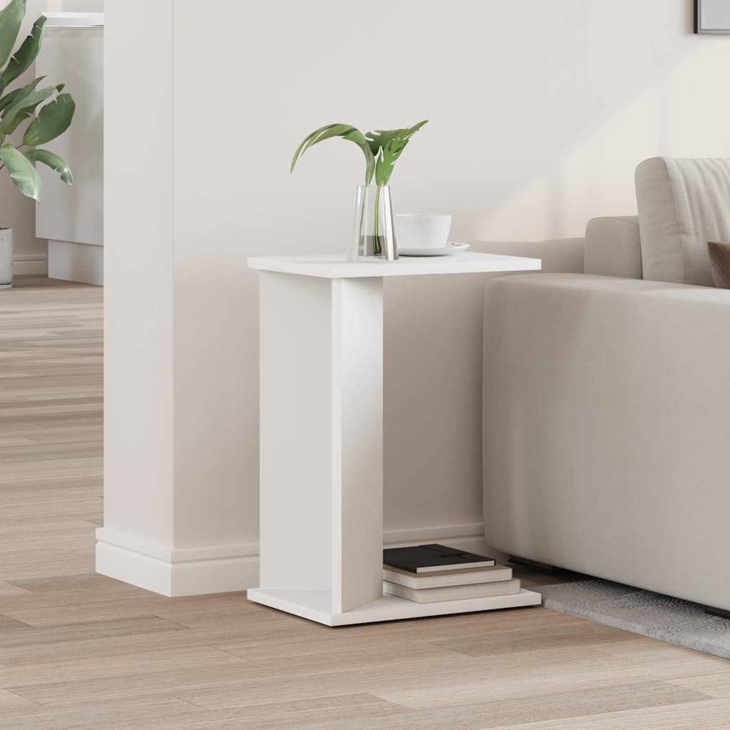 End Table White 35 x 25 x 50 cm Engineered Wood