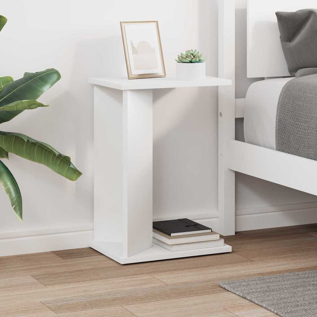 End Table White 35 x 25 x 50 cm Engineered Wood