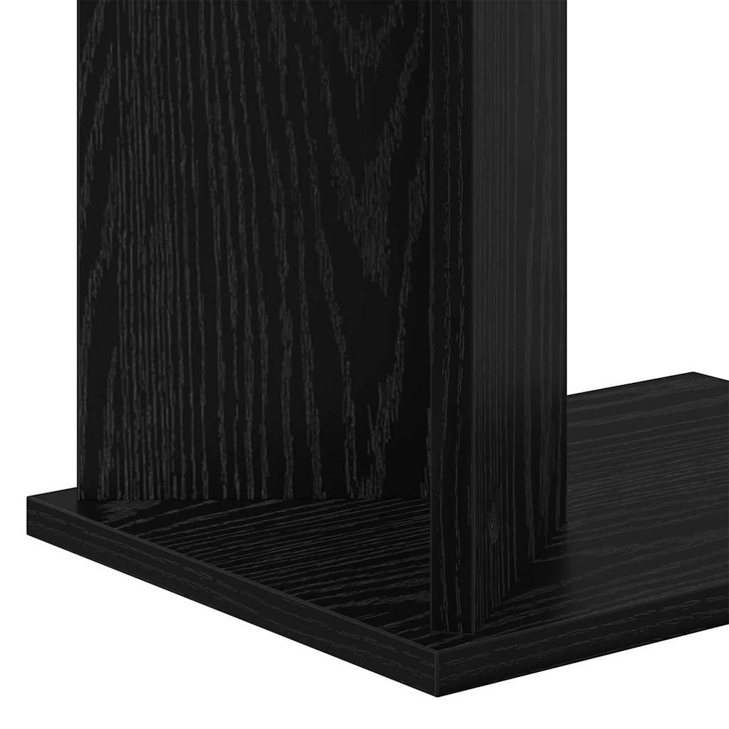 End Table Black Oak 35 x 25 x 50 cm Engineered Wood