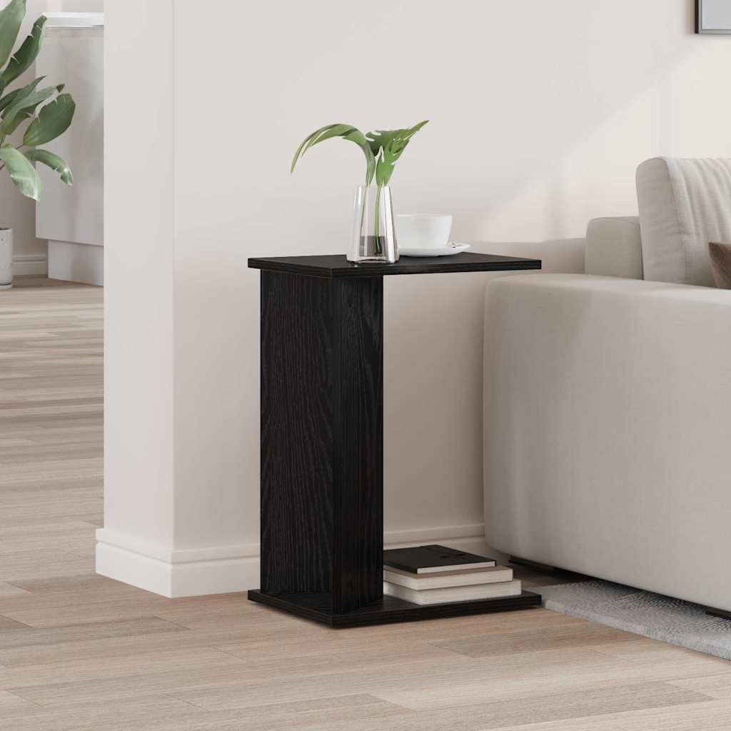 End Table Black Oak 35 x 25 x 50 cm Engineered Wood