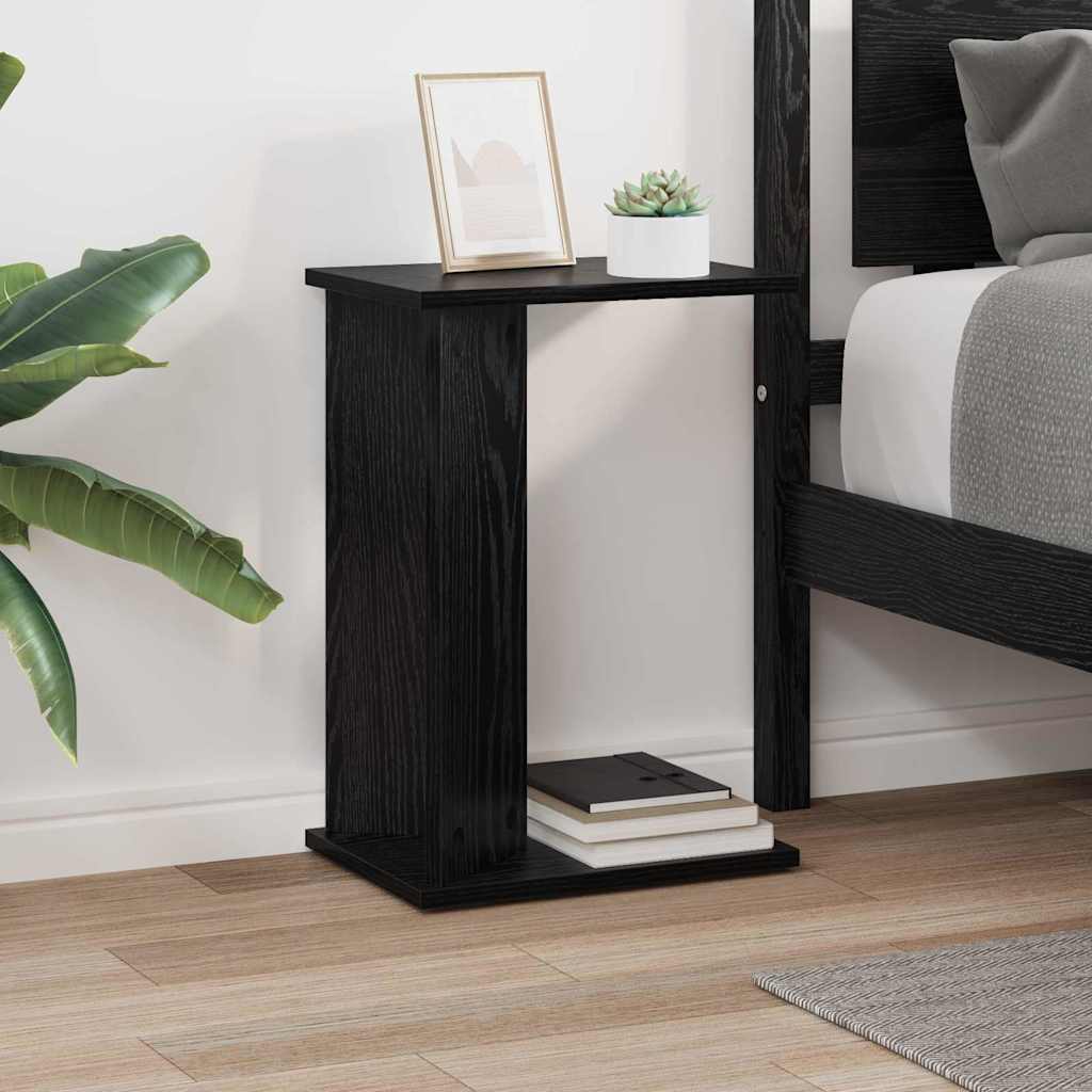 End Table Black Oak 35 x 25 x 50 cm Engineered Wood