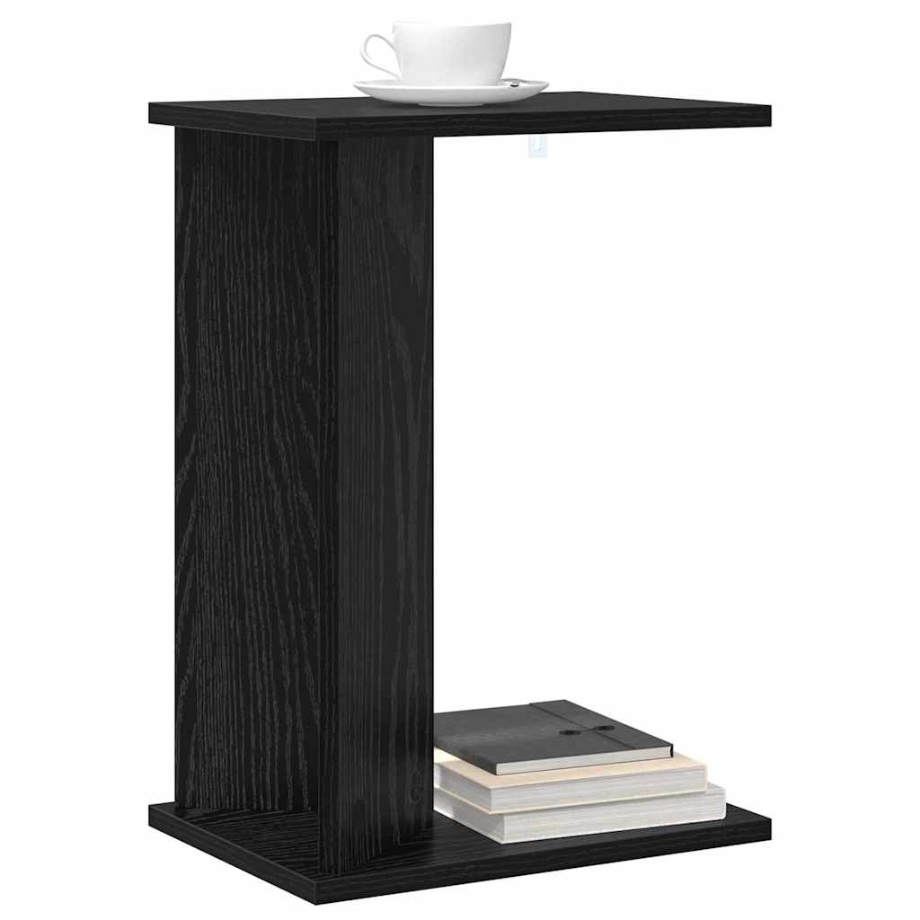 End Table Black Oak 35 x 25 x 50 cm Engineered Wood