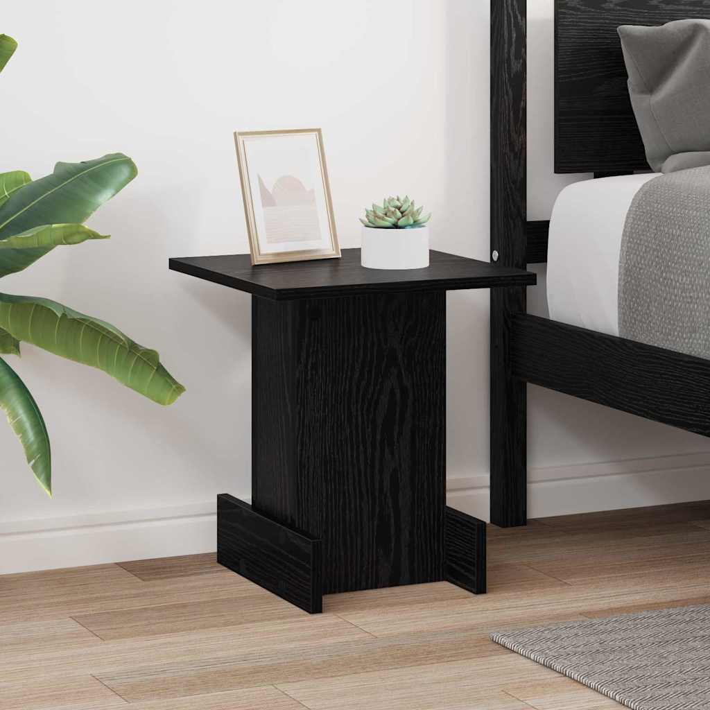 End Table Black Oak 35.5 x 35 x 40 cm Engineered Wood