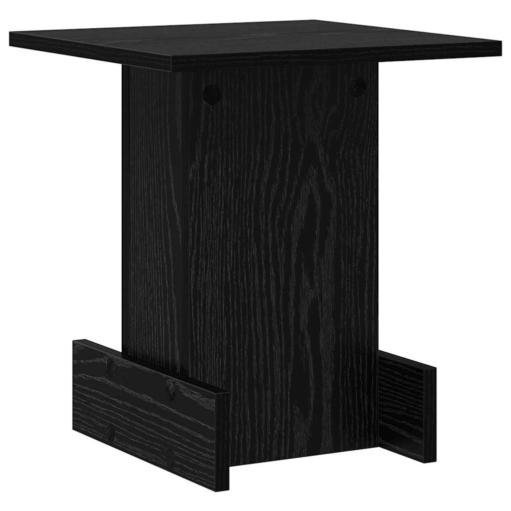 End Table Black Oak 35.5 x 35 x 40 cm Engineered Wood