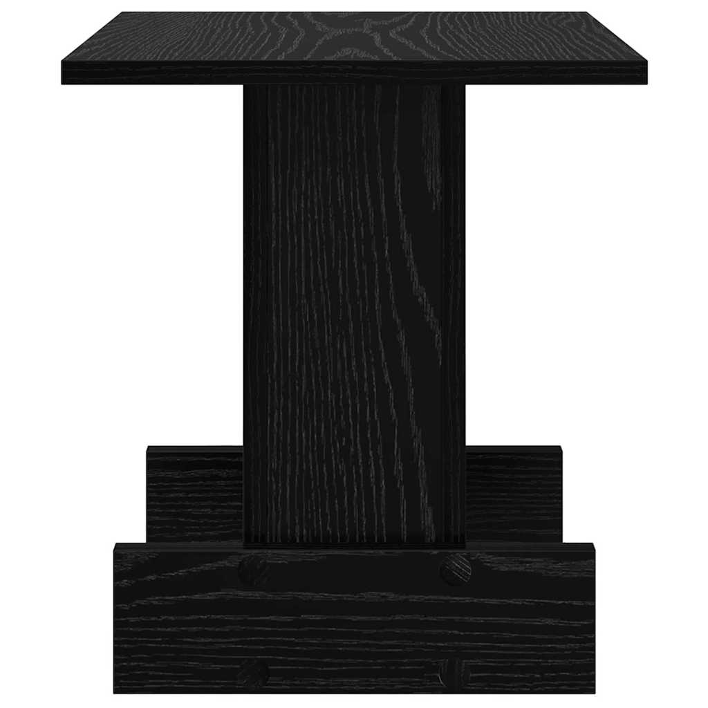 End Table Black Oak 35.5 x 35 x 40 cm Engineered Wood