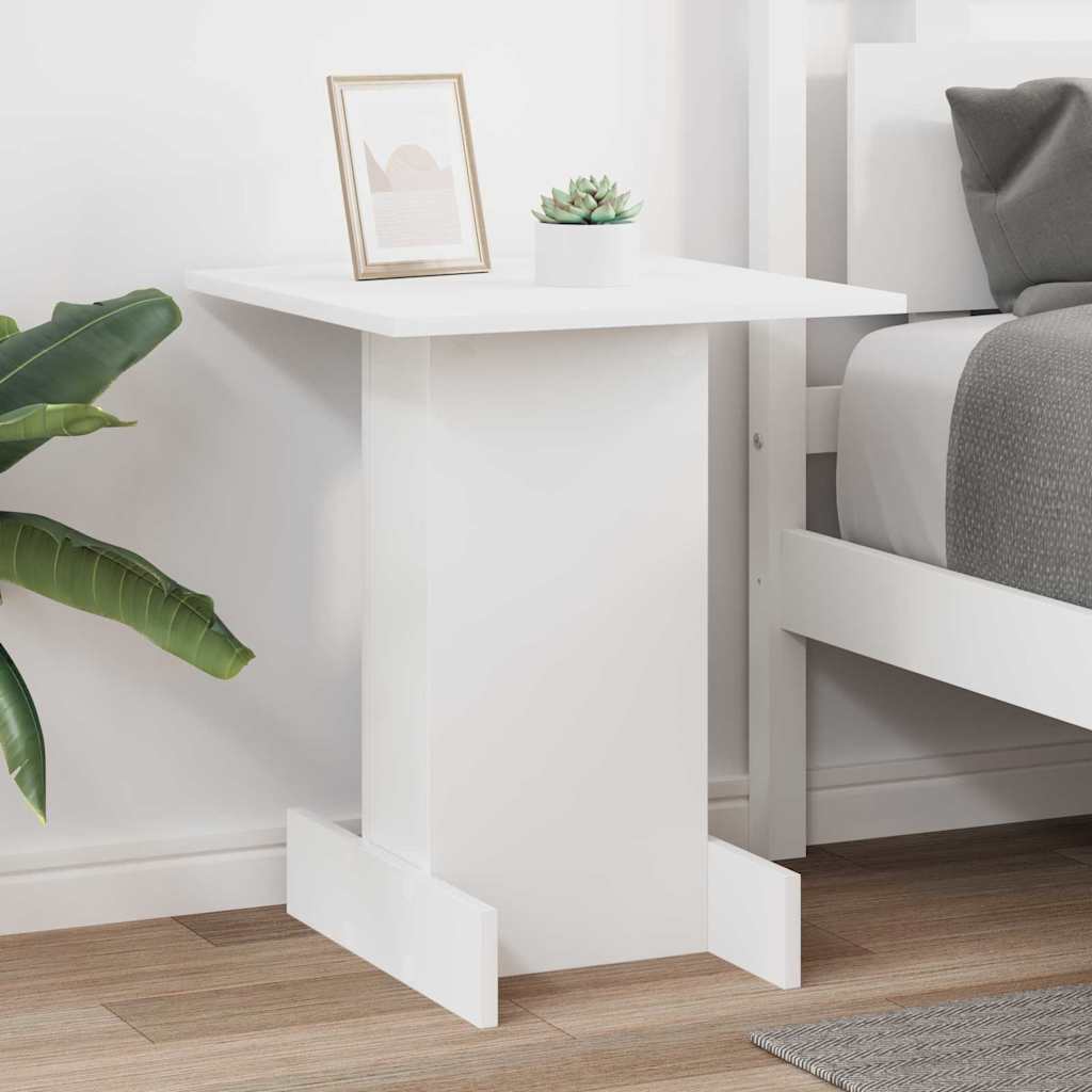 End Table White 44.5 x 45 x 55 cm Engineered Wood