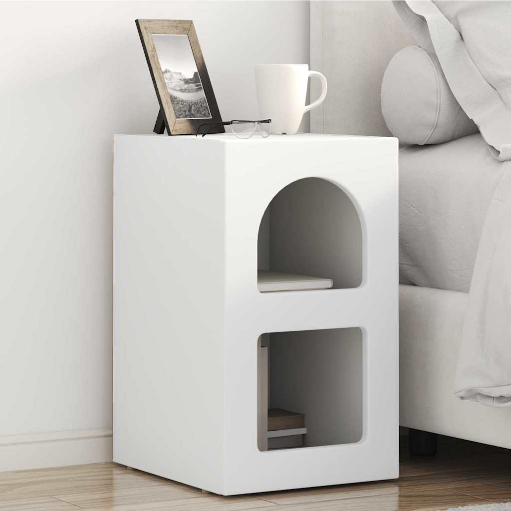 Bedside Table ELST White 29.5 x 33.5 x 50 cm Engineered Wood