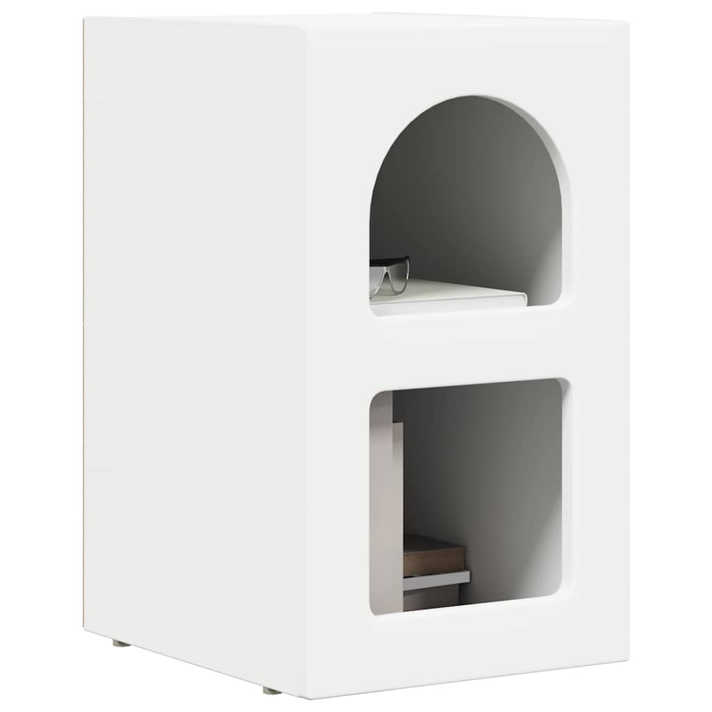 Bedside Table ELST White 29.5 x 33.5 x 50 cm Engineered Wood