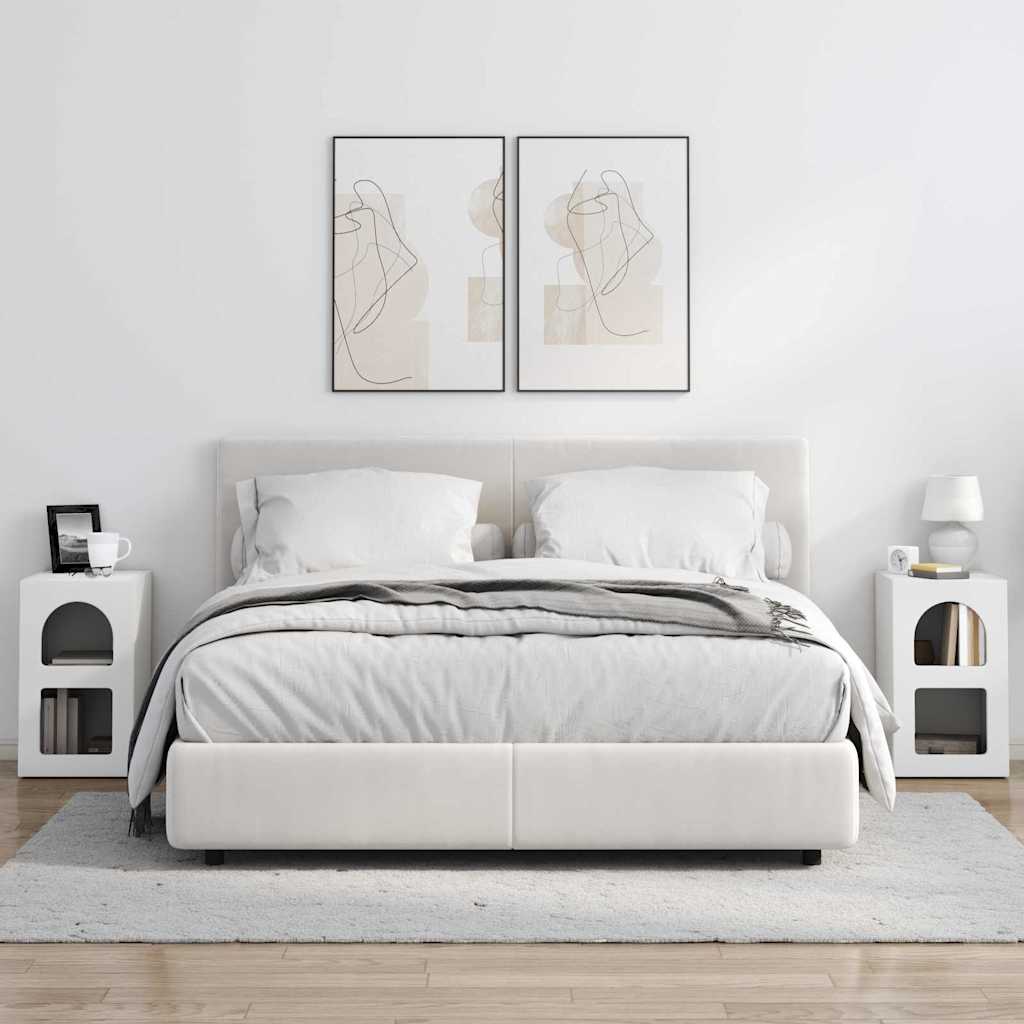 Bedside Table 2 pcs White 29.5 x 33.5 x 50 cm Engineered Wood