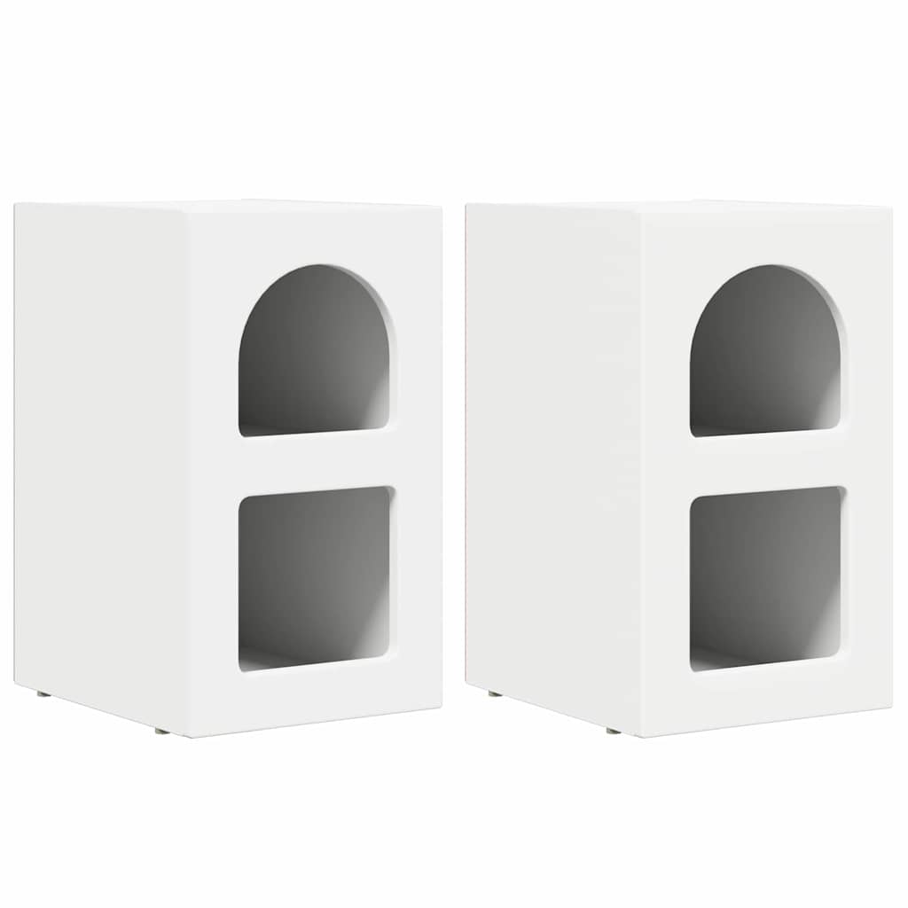 Bedside Table 2 pcs White 29.5 x 33.5 x 50 cm Engineered Wood