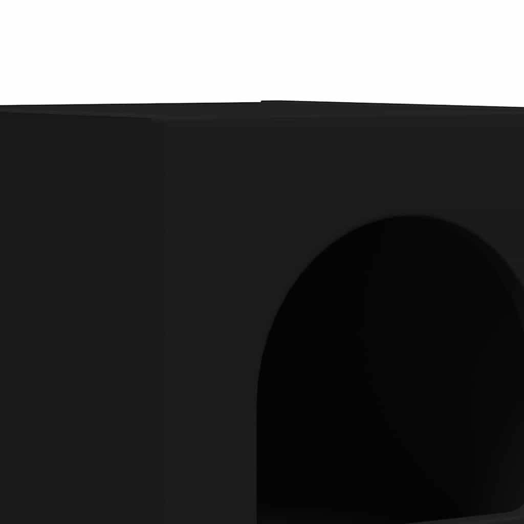 Bedside Table ELST Black 29.5 x 33.5 x 50 cm Engineered Wood